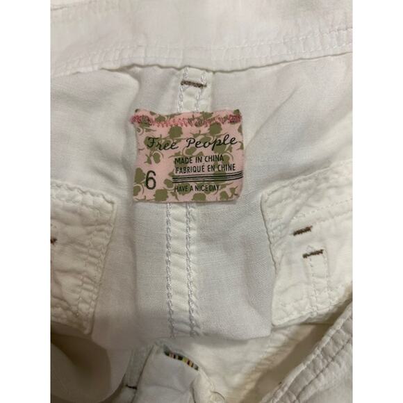 FREE PEOPLE Low Rise Relaxed Casual Utility Wide Leg Cotton Pants Women's Size 6 - Picture 8 of 12